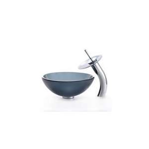 Kraus 14 inch Black Frosted Glass Above the Counter Bathroom Vessel 
