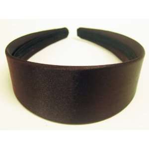 75 Classic Chocolate Solid Satin Wide Headband For Girls And Women 