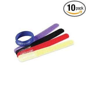  Cable Ties, Velcro, 7Wx3/4Dx1/16H, Assorted