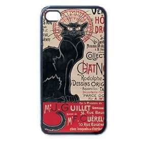  Pile Steinlen Chat Noi 4/4s Seamless Case (Black 