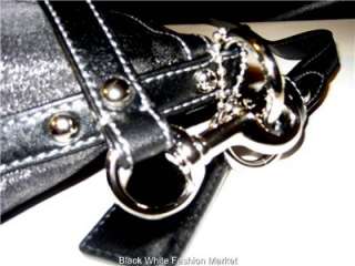 Nwt Coach SIGNATURE LUREX STRIPE black purse 12904 XL  