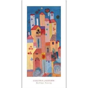  Rooftops, Tuscany Poster Print