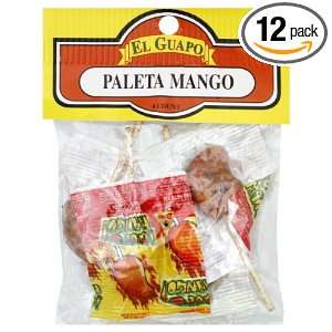El Guapo Vero Mango Paletas, 4 Count (Pack of 12)  Grocery 