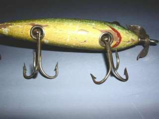 1920 Shakespearse Wooden Lure, glass eyes, Minnow?  