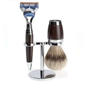  Stylo   Shaving Set, Silvertip Badger, African Blackwood 