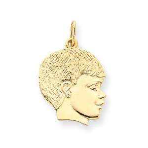  Boys Head Charm in 14k Yellow Gold Jewelry
