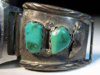 Zuni Watch Tips Sterling Marvelyne C Turquoise CAR 1835  