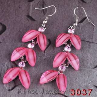 Fashion pink alloy rhinestone Necklace Earring Set  