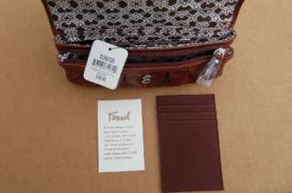 Fossil liberty brown leather clutch flap womens wallet #3  