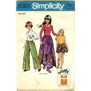  Simplicity 5301 Sewing Pattern Girls Jiffy Wrap & Tie 