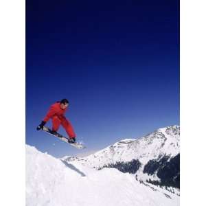  Man Snowboarding (Mid Air), Arapahoe Basin, CO Stretched 
