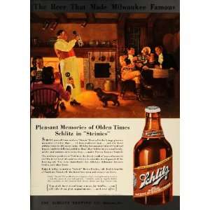  1937 Ad Schlitz Beer Vitamin D Milwaukee Steinie Brown 