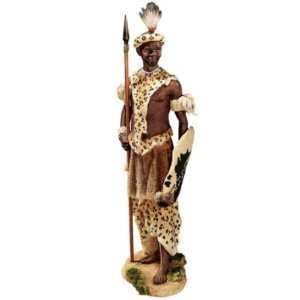  Zulu Chieftain Warrior Sculpture