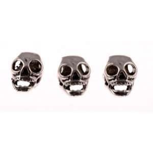  Antique Silver Plated Fits Pandora Skull Bead, 14mm (3 