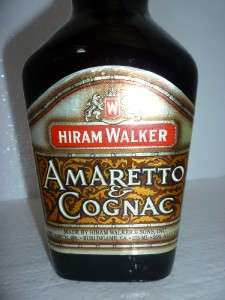 AMARETTO & COGNAC HIRAM WALKER 375 ML PINT RARE BOTTLE  