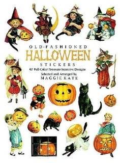 Old Fashioned Halloween Stickers 67 Full Color Pressure Sensitive 