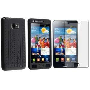  Black Silicone Skin Case Cover with Tire Tread Design for 