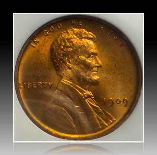 1909 VDB LINCOLN CENT NGC MS66 RED  