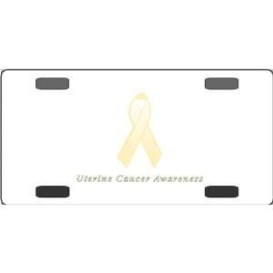  Uterine Cancer Awareness Ribbon Vanity License Plate 