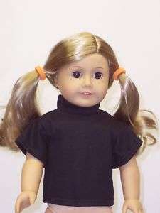 Black Tee Shirt Short Sleeve fits American Girl Doll  