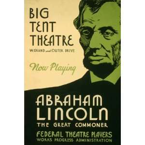   LINCOLN PLAY SHOW UNITED STATES AMERICAN US USA VINTAGE POSTER REPRO