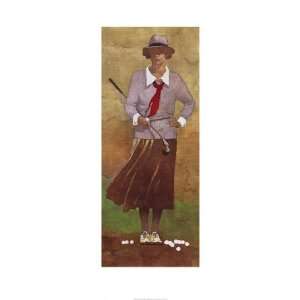  Vintage Women Golfer   Poster by Bart Forbes (17.5x35 