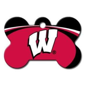 Quick Tag Wisconsin Badgers NCAA Bone Personalized Engraved Pet ID Tag