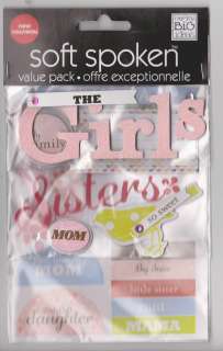 Soft Spoken NEST   THE GIRLS value pack embellishments stickers  