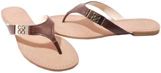 Coach Radiant Leather Thong Flip Flops Womens Shoes  