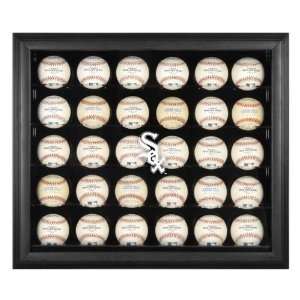 Black Framed MLB 30 Ball White Sox Logo Display Case  