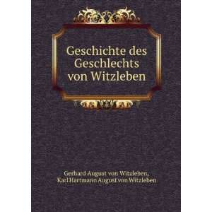   Karl Hartmann August von Witzleben Gerhard August von Witzleben Books