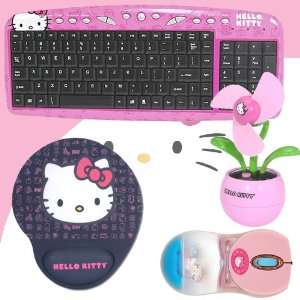   USB Desktop Fan (Pink) #81109 FUS + Hello Kitty Mouse Pad w/ Wrist
