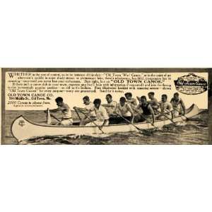  1911 Ad Old Town Canoe Company Maine War Model Boat 