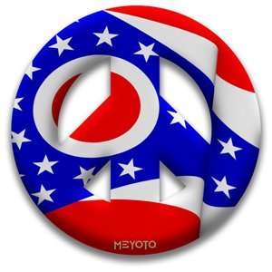  Peace Symbol Window Cling of Ohio Flag 