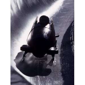  Silhouette of Bobsled in Action, Salt Lake City, Utah, USA 