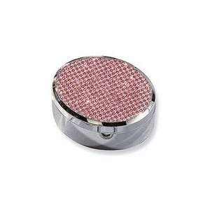    Silver plated Pink Glitter Oval Jewelry Box