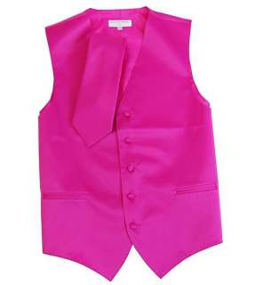 V64/ New Hot Pink Tuxedo Vest Set by Vesuvio Napoli  