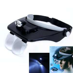  2 LED Head Light Magnifying Glass with 4 Magnifying Lenses 