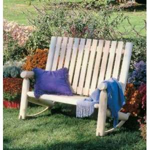 Rustic High Back Loveseat Rocking Chair  Patio, Lawn 