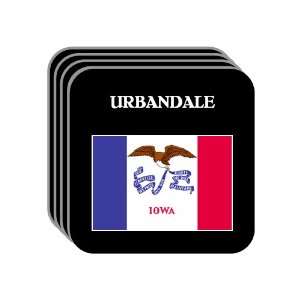 US State Flag   URBANDALE, Iowa (IA) Set of 4 Mini Mousepad Coasters