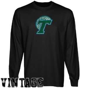  NCAA Tulane Green Wave Black Distressed Logo Vintage Long 