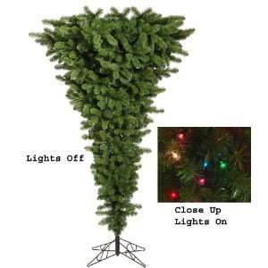  5.5 Pre Lit Green Upside Down Artificial Christmas Tree 