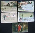 1906   1918 MERRY CHRISTMAS, XMAS, LOT OF FIVE VINTAGE 