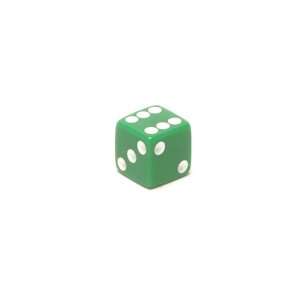    16mm d6 Green Opaque Square Edge Dice with Pips Toys & Games