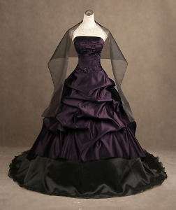 New Purple of black Wedding Dress Size6 8 10 12 14 16  