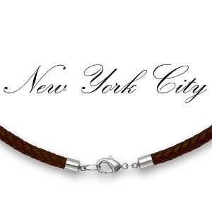  5mm Brown Braided Leather Cord Necklace Choker 20 