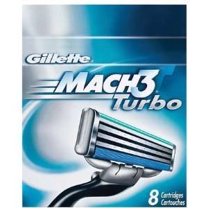  Gillette MACH3 Turbo Refill Cartridges 8 ct (Quantity of 3 