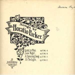   Horatio Parker (music), Ella Higginson (words)  Books