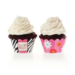  bold baby bliss pink partyware cupcake wraps