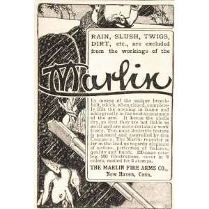  1901 Original Ad Marlin Hunting Gun Fire Arms New Haven 